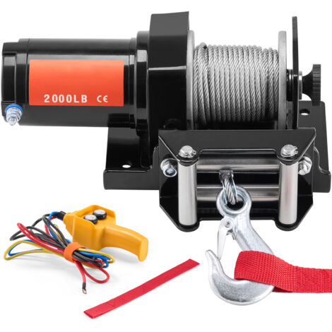 Mophorn – Treuil électrique 2000 lb 12 V CC – Câble en acier 39 pieds – Télécommande étanche IP55 – Pour terrains difficiles hors route