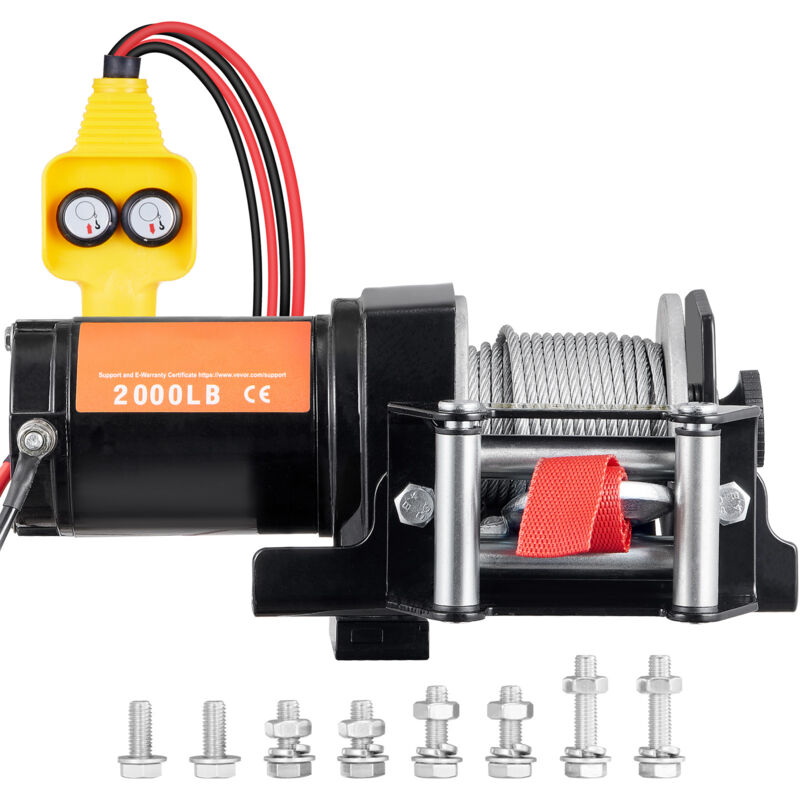 Mophorn - Treuil électrique, capacité de charge 12 v 2 000 lb, treuil à câble en acier, treuil IP55 5/32' x 39 pieds pour atv/utv avec télécommande