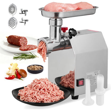 Mophorn Tritacarne elettrico con capacità di 2,04 kg/min, apparecchio da tavolo da 600 W in acciaio inox con lama e piastra di macinazione, macchina per salsicce per l'uso in cucine e ristoranti