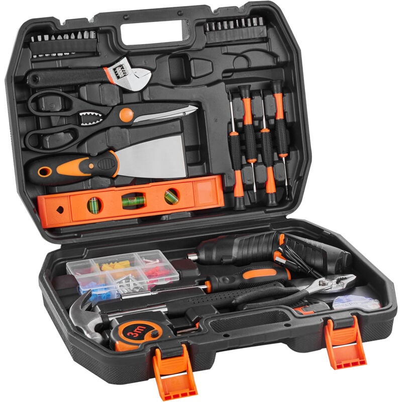Trousse d'outils, un ensemble d'outils à main ménagers généraux de 96 pièces, comprenant un tournevis sans fil et un étui de rangement d'outils