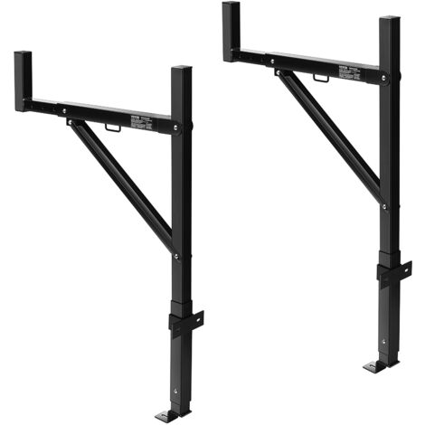 Mophorn Truck Rack, 19-34 Inch Extendable Truck Ladder Rack, Adjustable Height 38.6"-43.6", 250 lbs Capacity Steel Rack for Truck Bed, Heavy-Duty for Kayak, Surfboard, Lumber, Ladder, Black