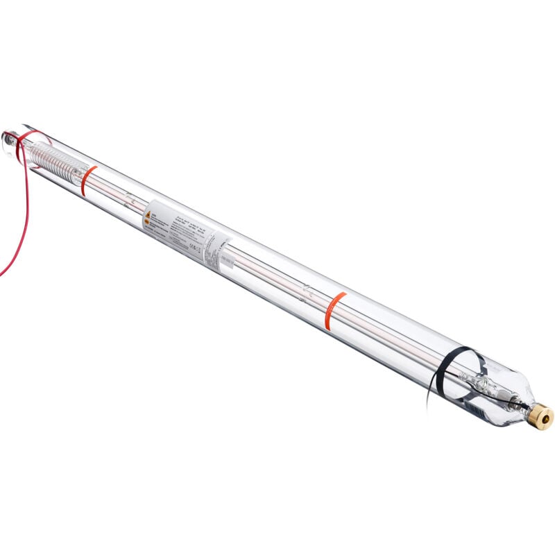 Tube laser CO2 130 w, 1650 mm (65 po) de long, diamètre 80 mm (3,1 po), verre borosilicaté, câbles préconnectés, durée de vie de 10 000 heures
