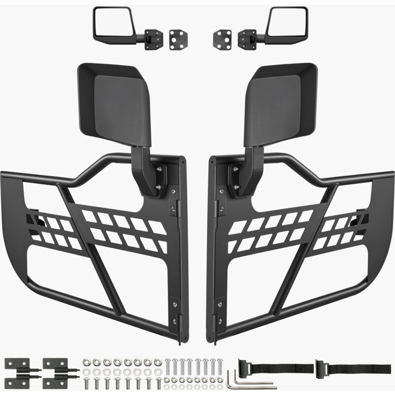 Tube porte pour Jeep 2 portes, style chasse, charnières renforcées, loquet oe, rétroviseurs, compatible Wrangler jl 2018-2024 et Gladiator jt