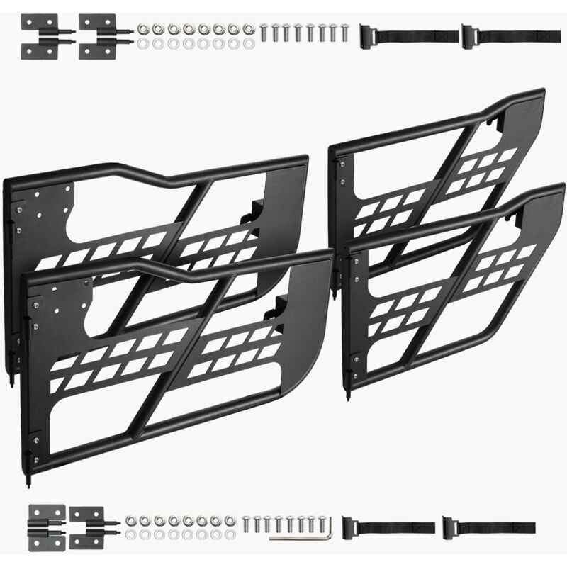 Mophorn - Tube porte pour Jeep Wrangler jk 2007-2018, 4 portes, style chasse avec charnières solides, loquet compatible oe, coussinets en caoutchouc