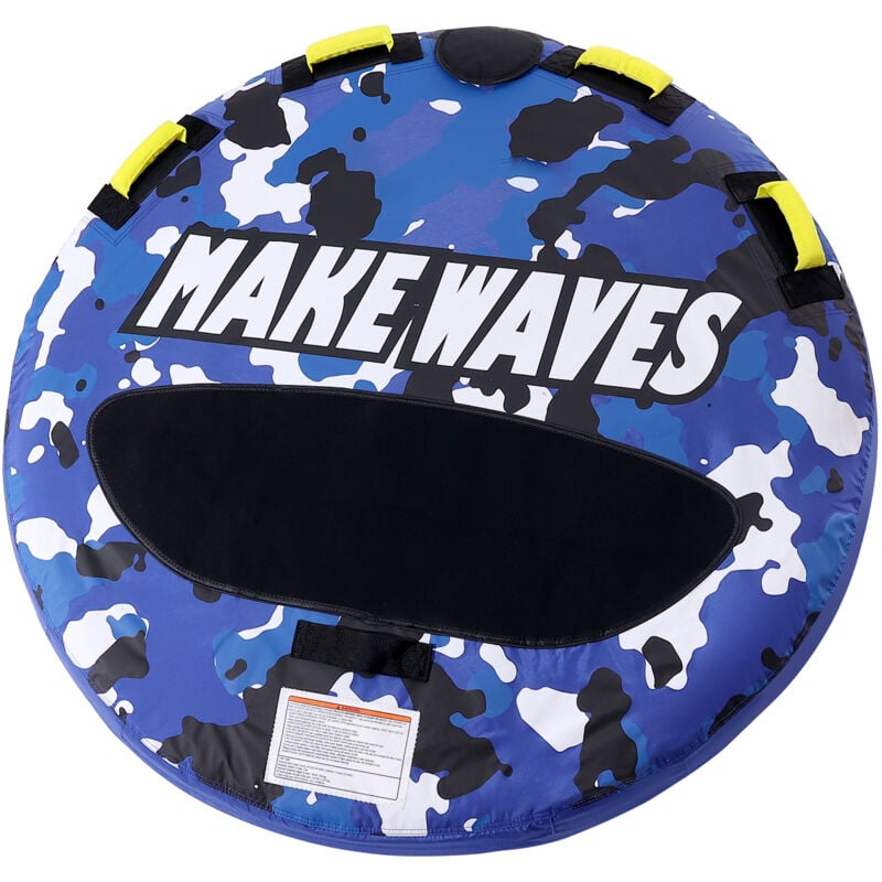 Tube tractable pour 1 à 2 passagers, 340 lb, 51,8 po, housse en nylon, poignées en eva, soupape de sécurité rapide, bouée de sport nautique ronde