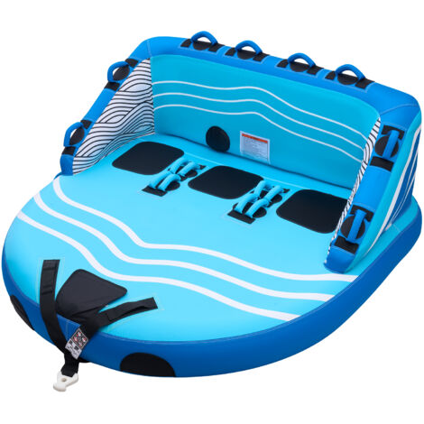 Mophorn Tubo gonfiabile per sport acquatici, ideale per il traino in mare, con capacità di circa 3 persone e carico massimo di 231 kg. Design a divano con copertura in nylon resistente