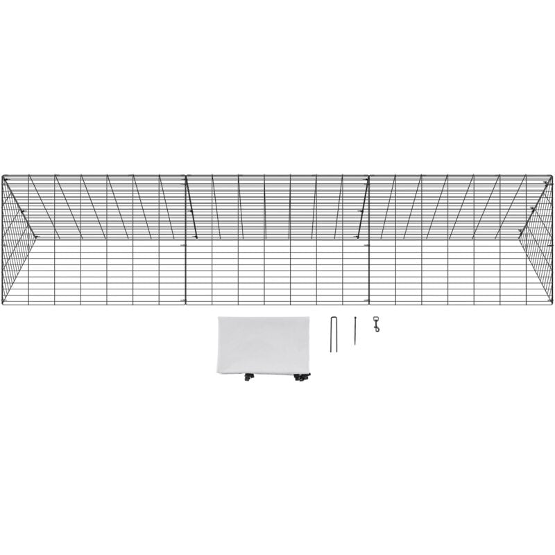 Tunnels pour poulets, 300 x 71,1 x 61,5 cm (l x l x h), poulailler portable pour cour, installation facile pour poulets, canards, lapins, utilisation