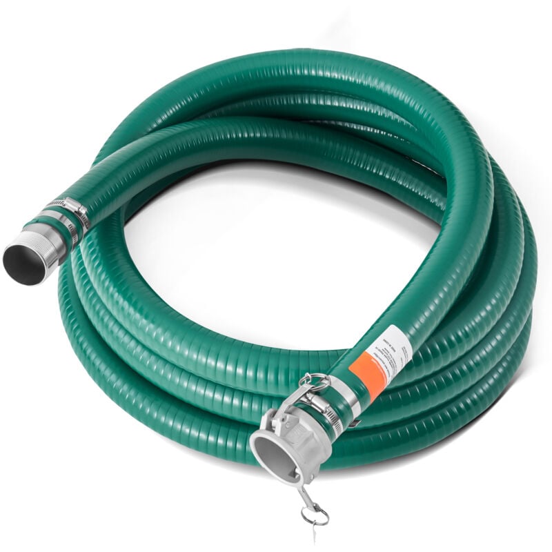 Tuyau d'aspiration - 2 po x 20 pi, vert, de haute qualité, avec Camlocks et raccords en aluminium, convient à diverses pompes, pour de multiples