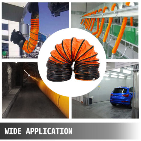 Mophorn  Tuyau flexible de 7,6 m, conduit en PVC de 30,5 cm pour ventilateurs d'extraction portables, idéal pour l'extraction d'air