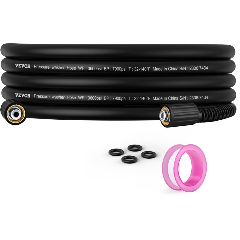 Mophorn - vevor Tuyau Flexible de Nettoyeur Haute Pression 7,6m Tuyau de Lavage Electrique de Rechange 6,4mm Connecteur Filete M22-14 mm Rayon