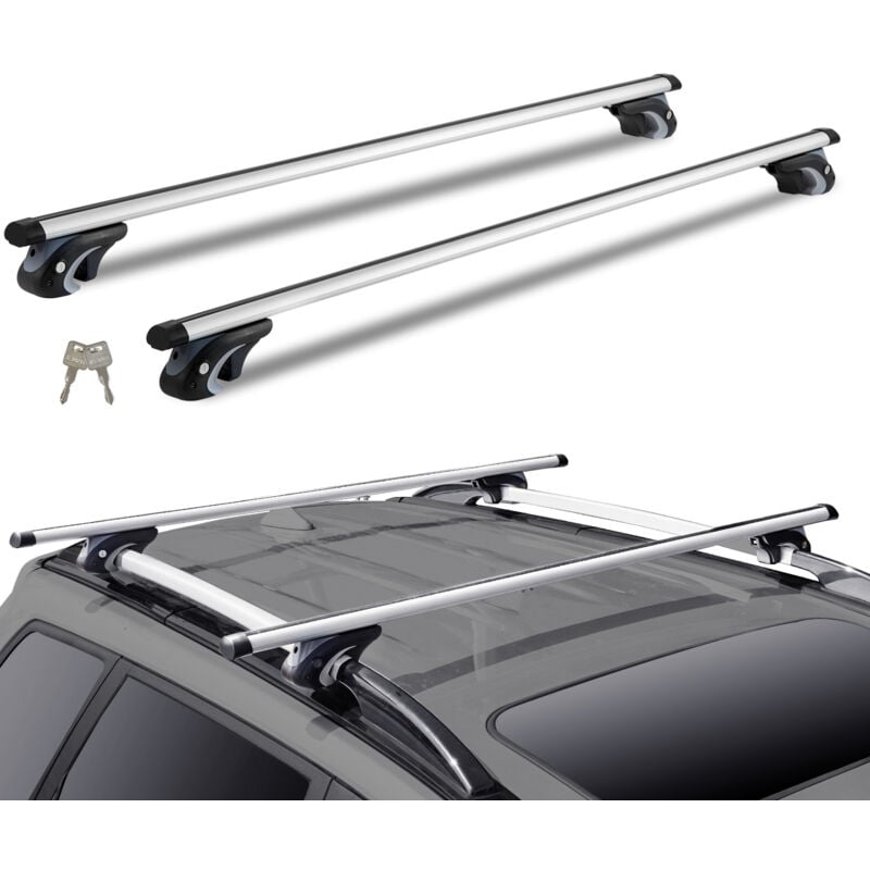 Barres de Toit Transversales Universelles 137L x 7.1l x10.68H cm Aluminum Crossbars, 200 lbs Load Capacity, Adjustable with Locks for SUVs, Sedans,