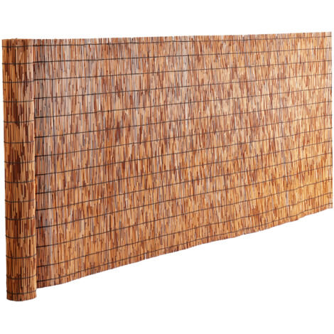 Mophorn Valla de Caña Natural 5x1,2 m Cortina de Caña para Balcón 2 Piezas Rollo de Valla de Caña para Patio al Aire Libre Valla Pantalla de Caña Natural Decorativa para Privacidad, Jardín, Marrón