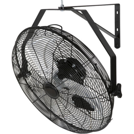 Mophorn Ventilador de Montaje en Pared, 44,6 cm, 3 Velocidades de Alta Velocidad Máx. 4150 CFM, Ventilador de Pared Industrial Oscilante Impermeable, Comercial o Residencial para Almacen, Patio, Negro