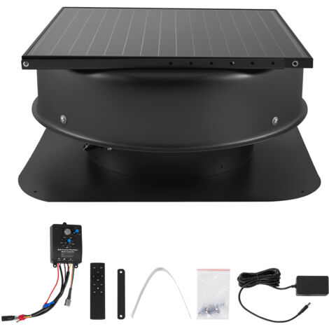 Mophorn Ventilador de techo para ático de 50 W con termostato, control remoto, flujo de aire de 3000 CFM, sensor de humo integrado y apagado automático para ventilación y reducción de humedad