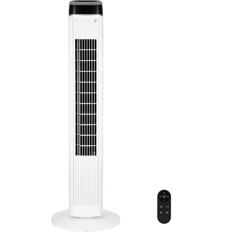 Mophorn Ventilador de Torre Silencioso, Oscilante de 70° para Interiores con 3 Velocidades, 4 Modos, Temporizador de 12 horas, sin Aspas, con Control Remoto para Oficina, Hogar, φ 308 x 996 mm