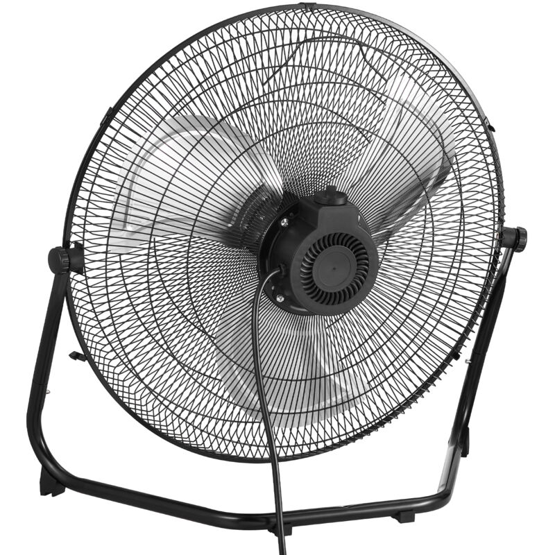 Ventilateur de sol de 20 pouces - Ventilateur industriel robuste à 3 vitesses, 4 800 pieds cubes par minute, inclinaison réglable à 360°, débit d'air