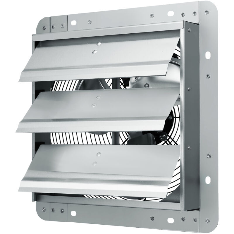 Ventilateur d'extraction à obturateur, 305 mm, haute vitesse, 1 400 tr/min, 1 084 pi3/min, ventilateur de grenier à montage mural en aluminium avec