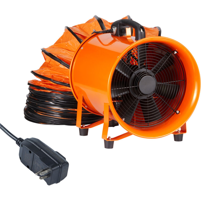 Mophorn - Ventilateur portable robuste 254 mm avec tuyau de conduit de 10 m, ventilateur deextraction deatelier puissant de 300 w 1720 cfm,