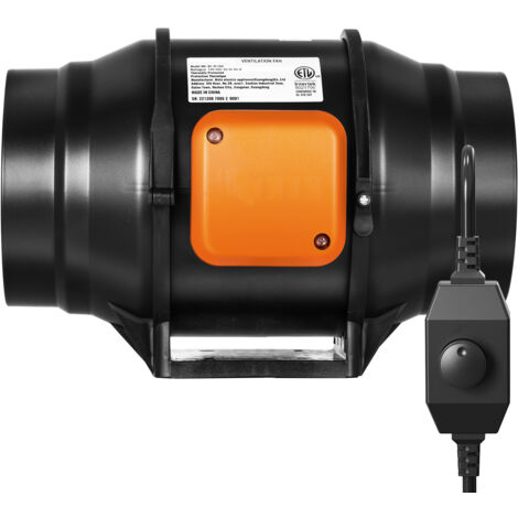 Mophorn Ventilatore a condotto in linea, 152,4 mm 323,7 CFM, velocità variabile, silenzioso per il raffreddamento