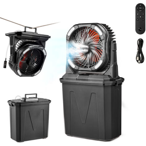 Mophorn Ventilatore con nebulizzazione e serbatoio d'acqua da 9 litri, dotato di 4 velocità del vento e 5 modalità di illuminazione, ideale per il raffreddamento in ambienti interni ed esterni