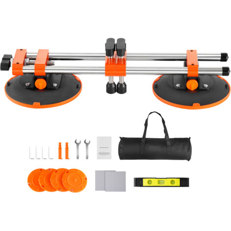 Mophorn Ventouse de Rapprochement pour Joints de Carrelage 152 mm, Poseur de Joints Granit à Ventouse, Ensemble de 2, Réglable à 180°, pour Nivellement de Jointure de Dalle de Marbre