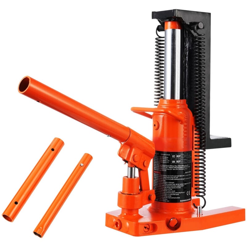 Vérin hydraulique vérin simple face de 2,5 tonnes, capacité de levage par le haut de 5 tonnes, hauteur de la pointe de 0,8 à 5,3 pouces, hauteur