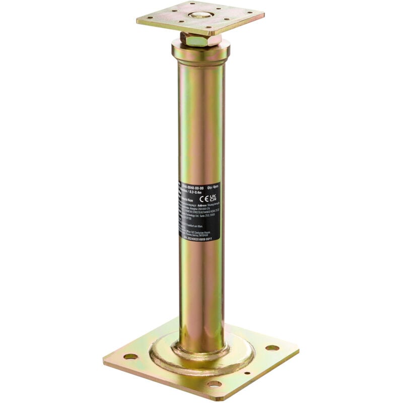 Vérins de sol House, lot de 4, plage de hauteur de 11,6 à 16 pouces, capacité de charge maximale de 2500 lb chacun, poteau télescopique galvanisé