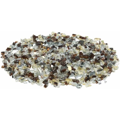 Mophorn Vetro antincendio, pietre per caminetti resistenti al calore da 4,5 kg/10 libbre, vetro riflettente per braciere da 12,7 mm/1/2 pollice, pietre decorative lucide per tavolo da braciere