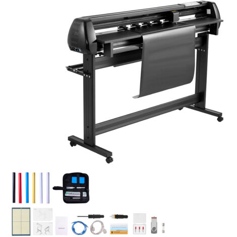 Mophorn Vinylschneidemaschine mit 135 cm maximaler Zufuhrbreite, Doppelklingen und LED-Anzeige, anpassbares Schneideplotter-Set mit Aufkleberbögen, Transferfolien und Schneidesoftware