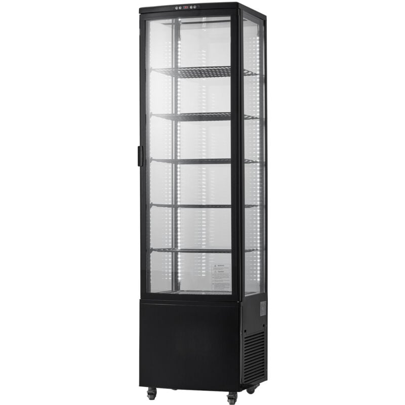 Mophorn - Vitrine réfrigérée de 9,8 pi³/278 l, réfrigérateur commercial à 5 niveaux, grande vitrine de pâtisserie avec éclairage led, refroidissement