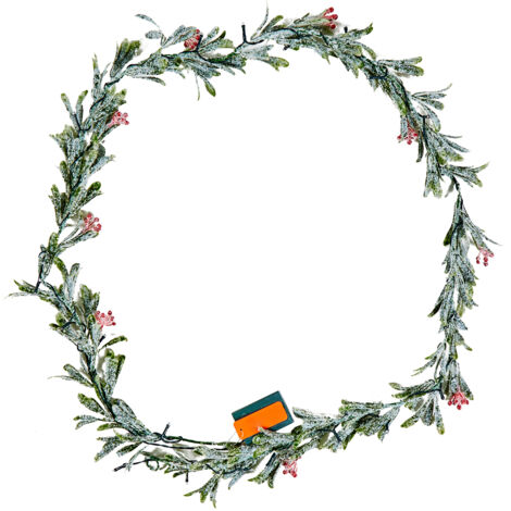 Mophorn Weihnachtsgirlande, 2 m, naturgetreues Grün, Tannengirlande mit Weinreben, Olivenblättern und Beeren, künstliche immergrüne Girlande mit Lichterkette, festliche Dekoration für Kaminsims