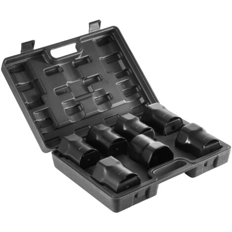 Mophorn Wheel Bearing Locknut Socket Set, 1/2 inch Drive 7-Piece SAE and Metric 6-Point Socket for Ford, Dodge, and Toyota Vehicles, with Storage Case, Remove and Install Wheel Bearing Lock Nuts