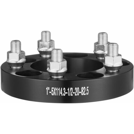 Mophorn Wheel Spacers, 1" 5"x4.5" Wheel Adapters, 5 Lug Forged Spacer, 82.5 mm Bore Hubcentric 1/2"-20 Studs Spacers, Fit for 1984-2013 Jeep and Ford, 4 PCS Black