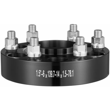 Mophorn Wheel Spacers, 1.5" 6"x5" Wheel Adapters, 6 Lug Forged Spacer, 78.1 mm Bore Hubcentric M14 x1.5 Studs Spacers, Fit for 1995-2023 Chevrolet, GMC, and Cadillac, 4 PCS Black