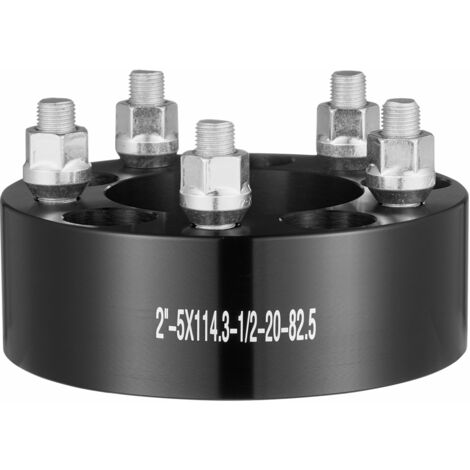 Mophorn Wheel Spacers, 2" 5"x4.5" Wheel Adapters, 5 Lug Forged Spacer, 82.5 mm Bore Hubcentric 1/2"-20 Studs Spacers, Fit for 1984-2018 Jeep and Ford, 4 PCS Black