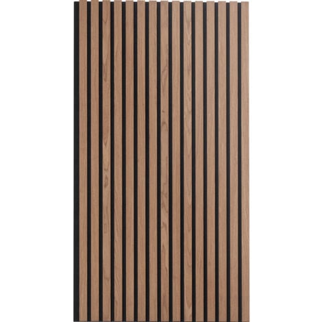 Mophorn Wood Slat Acoustic Panels, 23.6" x 47.2", MDF Faux Wood Wall Panels for Noise Reduction & Stylish Decor, Walnut
