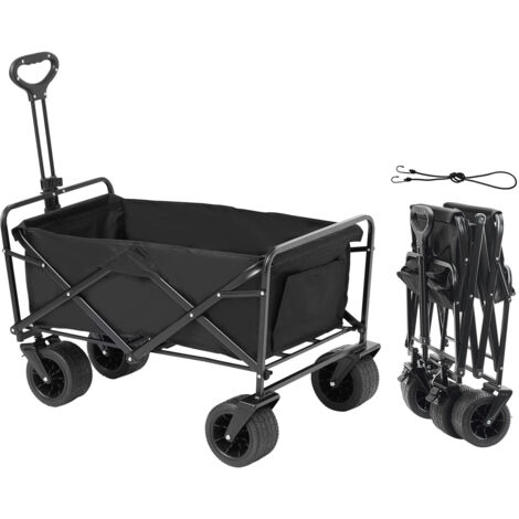 Mophorn Zusammenklappbarer-Wagen - 3 Kubikfuß Strandwagen mit All-Terrain-Rädern, robustes Design, 350 lbs Tragkraft, inklusive Getränkehalter, ideal für Camping, Einkaufen und Gartenarbeit