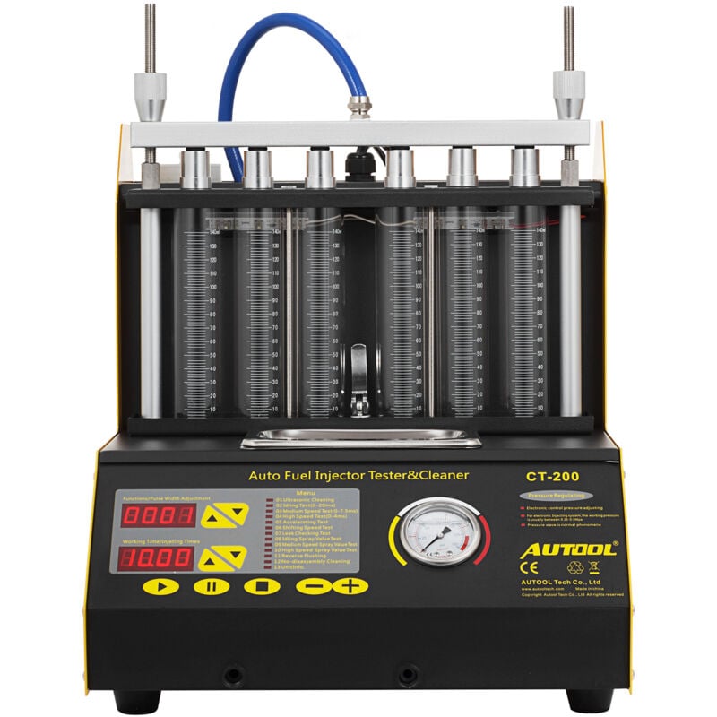 Mophron CT200 Nettoyeur et testeur d'injecteurs de carburant, Nettoyeur et testeur ultrasonique 220V pour injecteurs de 4/6 cylindres