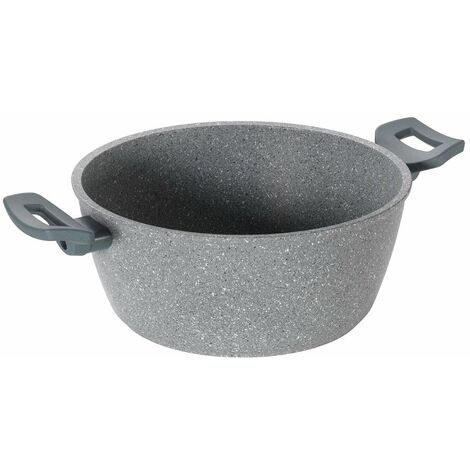 MOPITA ROCCIA VIVA Casseruola Antiaderente Ø 24 cm Padella per tutti i piani cottura (No Induzione), Rivestimento 5 strati Antigraffio, Manico Soft Touch