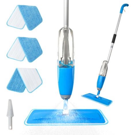 Mopp, Wischmopp, Bodenwischer mit Sprühmop, Sprühmopp mit 4 Mikrofaser-Pads, Tankbodenreinigung