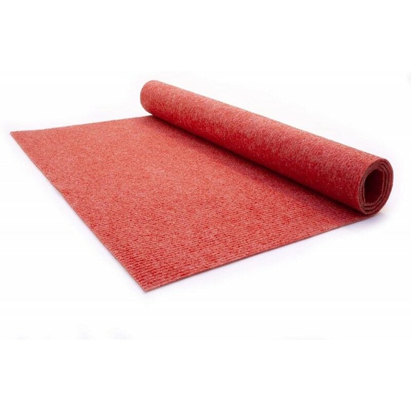 Moquette d'extérieur dimensions et couleurs au choix tapis artificiel malta idéal pour balcon revêtement de sol outdoor - 300 x 200 cm - Rouge.