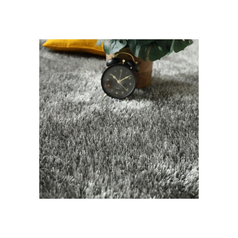 Décoweb - Moquette épaisse - Éclat - Shaggy gris foncé - Rouleau de 4m x 1m