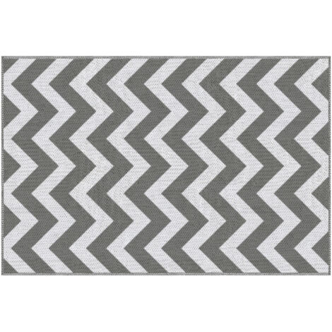 Moquette extérieure en plastique imperméable 121x182cm,gris clair + blanc,pour balcon