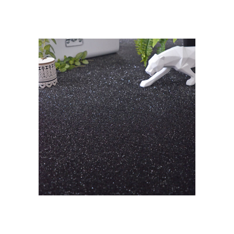 Décoweb - Moquette Pailletée - Flash - Noir - Rouleau de 4m x 1m