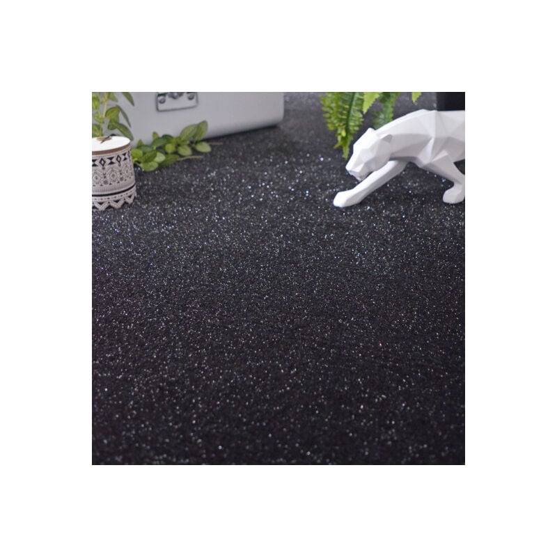 Décoweb - Moquette Pailletée - Flash - Noir - Rouleau de 4m x 3m