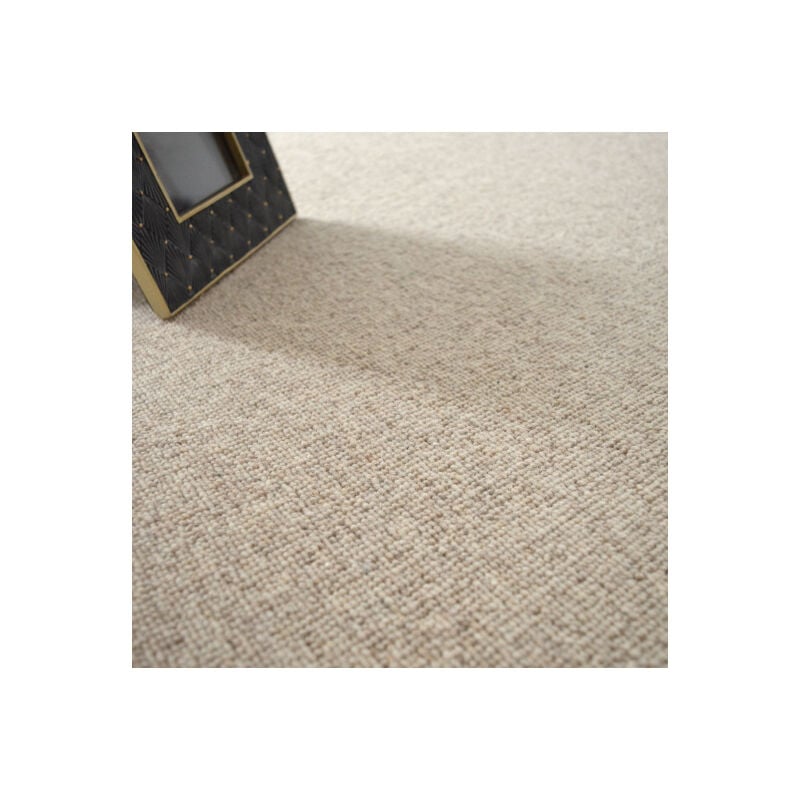 Décoweb - Moquette pure laine vierge bouclée - Killoo - Grège - Rouleau de 4m x 2m