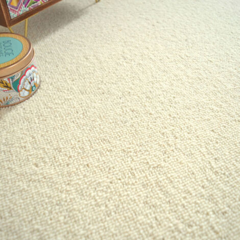 Moquette pure laine vierge bouclée - Killoo - Ecru - Rouleau de 4m x 3m