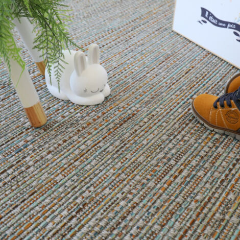 Moquette Tissé plat - Bornéo - Silver Multicolor - Rouleau de 4m x 1m