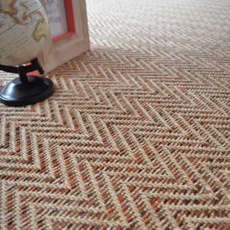 Moquette Tissé plat - Java Chevron - Nature - Rouleau de 4m x 5m