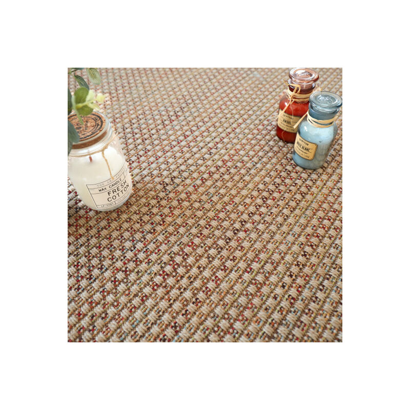 Décoweb - Moquette Tissé Plat - Natté Sumatra - Nature Multicolor - Rouleau de 4m x 3m